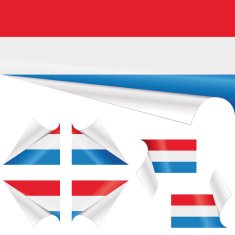 Dutch Flag behind Curled Paper