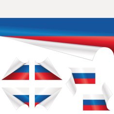 Russian Flag behind Curled Paper