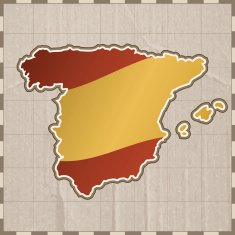 Spain retro map