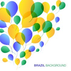 Balloons Background using Brazil flag colors