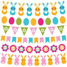 Easter garlands set