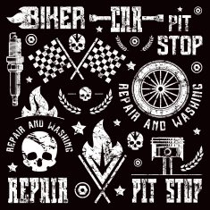 Car repair and racing badges N2
