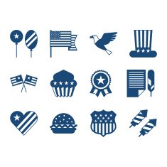 United States of America Independence Day icon set N4