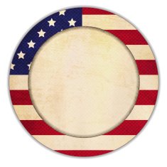 Grunge patriotic frame - Circle shape