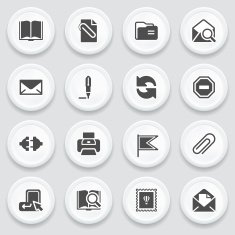 E-mail black icons on with buttons
