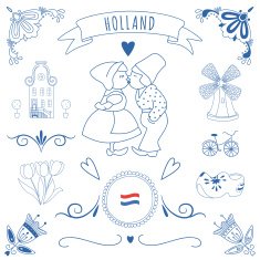 Collection of Dutch ornaments (Deflt blue style)