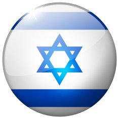 Israel Round Glass Button