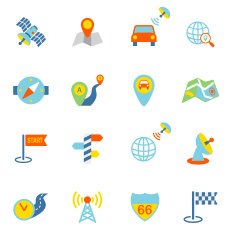 Mobile navigation icons flat N2