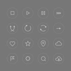 Interface pictograms set
