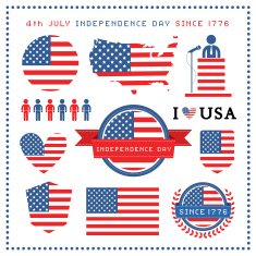 Independence day badge and label N5