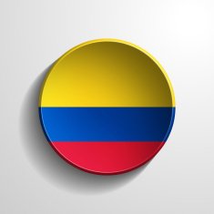 Colombia 3d Round Button