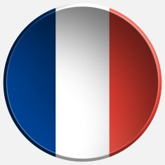 France 3d Round Button N2