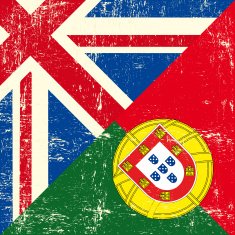 british and portuguese grunge flag