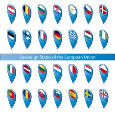Pin flags of the European Union