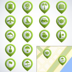 Travel web buttons set