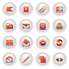 E-mail web icons Black red series