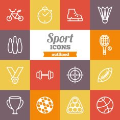 Set of flat sport icons