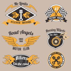Motorcycle design badges
