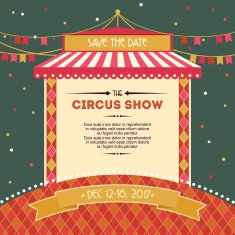 Vintage circus show poster template