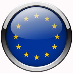 european union flag gel metal button