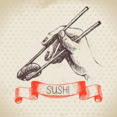 Hand drawn Japanese illustration