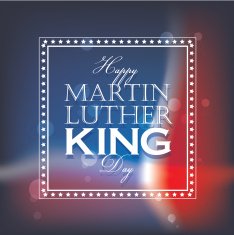 happy martin luther king day greeting lettering decorative text