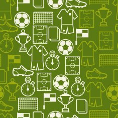 Sports seamless pattern with soccer symbols N6
