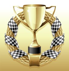 gold racing trophy
