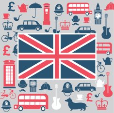 Vector graphic set of great britain symbols N2