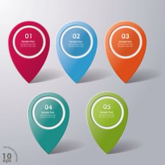 Five Colorful Infographic Markers N2