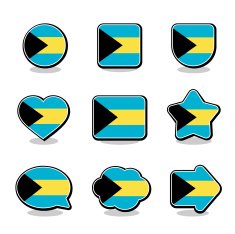 BAHAMAS FLAG ICON SET