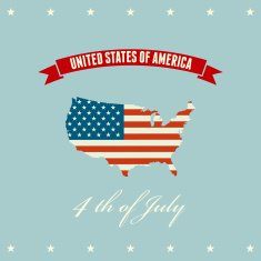 American Independence Day Patriotic background Flat design N12