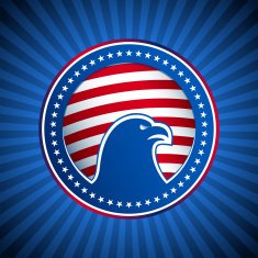 Medal Flag Eagle US America Background Head