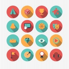 vector set of entertainment and leisure activity icons N8