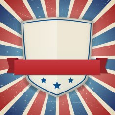 Vintage vector american independence shield poster N2