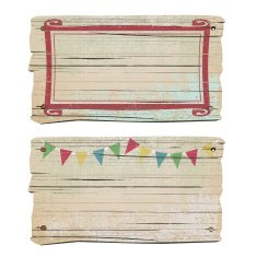 Old wooden vintage sign in two styles v2