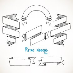 sketch geometric ribbon banners - 2 N2