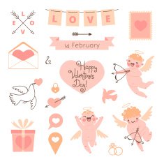 Valentines Day set of elements for design