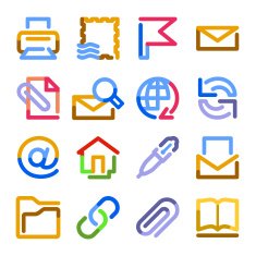 E-mail icons Color contour series