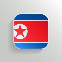 Vector Button - North Korea Flag Icon