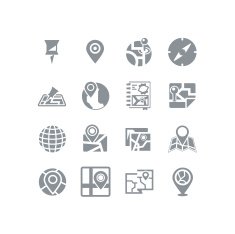 Map & navigation icon set