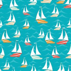 Retro seamless travel pattern of yacht