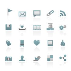 Blue and Gray Internet Communication Buttons