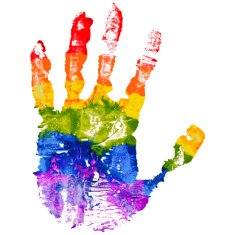 Gay and LGBT rainbow colors hand shape Handmade N2