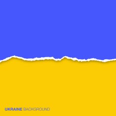 Abstract Background using Ukraine flag colors and lacerated paper