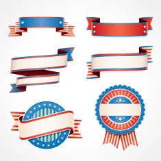 USA banners and flags