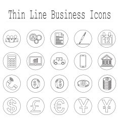 Business and office line icon set vector illustrations EPS10