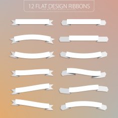 Collection of Flat Ribbons vector eps10 design items
