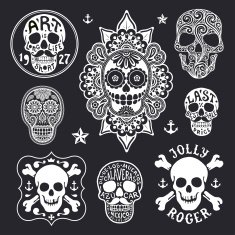 set of skulls
