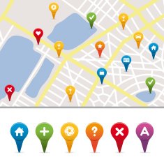 gps icons with street map N2